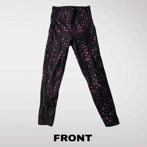 Bally Total Fitness Black and Purple Dry Wik Women’s Workout Leggings Large